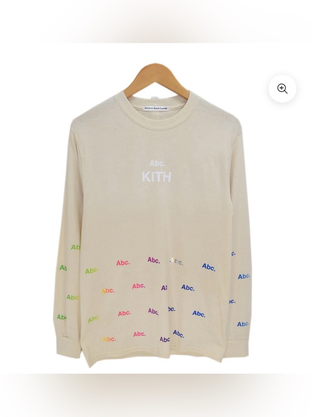 Advisory Board Crystals x Kith long sleeve ABC logo cream multi color shirt S